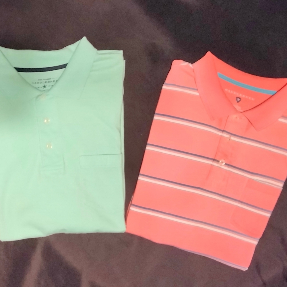 2 SADDLEBRED Mens shirts size L